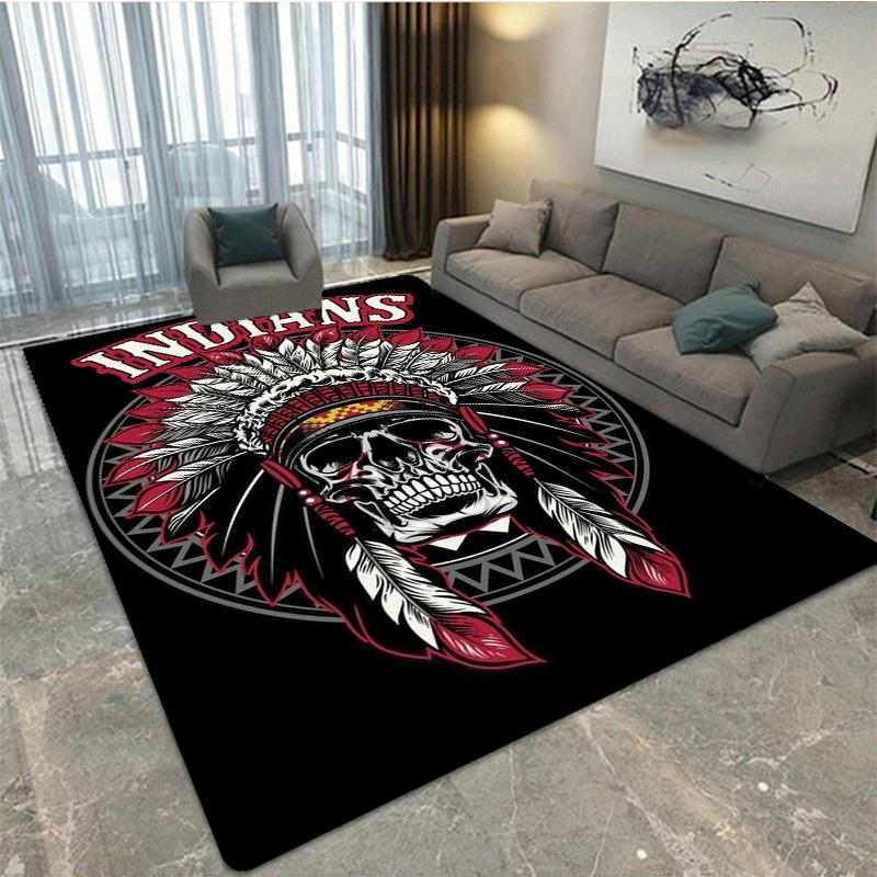 Indian Motorcycles Retro Plush Carpet, Bedroom Windows, Bedside Home Decoration Carpet, Heavy-duty Motorcycle Men's Gift