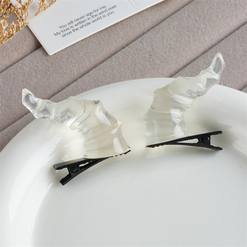 

Halloween Devil Horns Hairpin Anime Cosplay Lolita Demon Headwear Resin Hair Clip Halloween Hair Accessories Gift