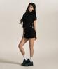 BORN TO WIN W B Pendant Ribbed Half Shorts [Black]