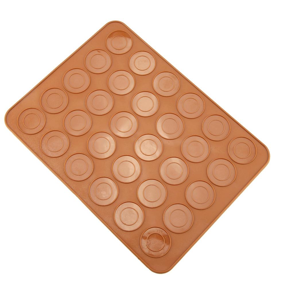 1pc 30 Holes Round Shape Macarons Mat Silicone Macaron Sheet Pad Pastry Cake Baking Tool