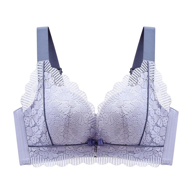 Full-cup Large-sized Bra for Women Anti-sagging Breast Retraction No Underbra Adjustable Thin Lingerie Push Up Bra