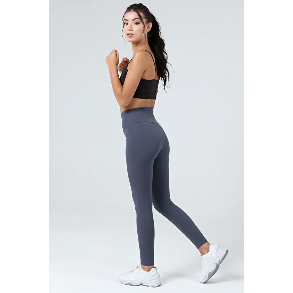 Women's Black Cross Waist Tights With Ribbed Wrap And Fleece Inside