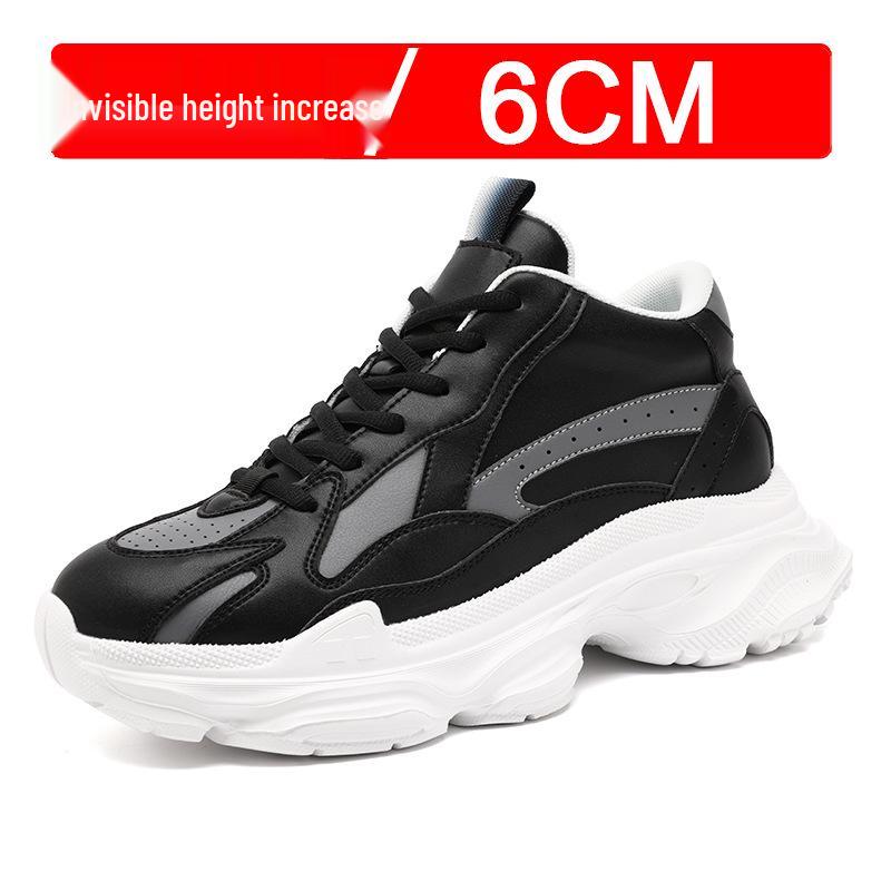 Men s 10cm Height-Boosting Casual White Sneakers 42