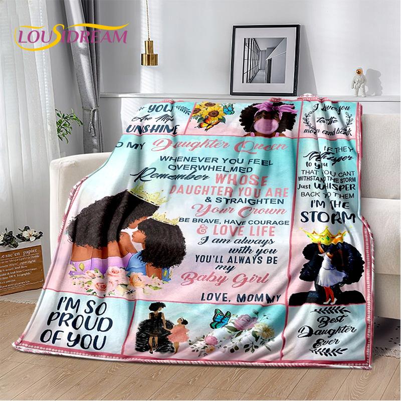 To My Daughter Son Grandedaughter Letter Christmas Present New Year Blanket,Soft Throw Blanket for Home Bedroom Bed Sofa Cover