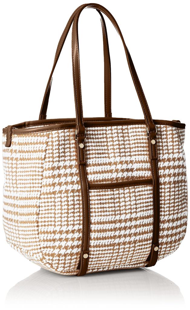 Wool Check Tote Size Beige [Isaac] Bag, S, Y72-09-01,