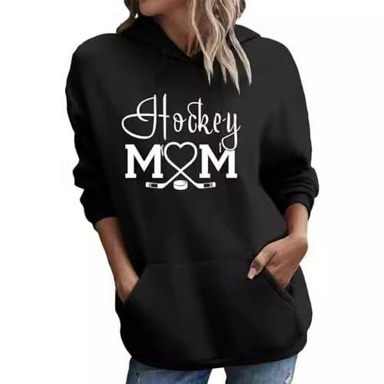 Women's Autumn & Winter Letter Print Hoodie Sweatshirt - Casual Baseball Mom Style