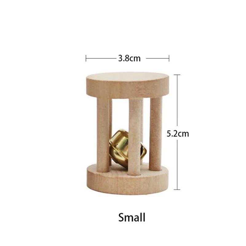 Натуральное дерево Домашний питомец Попугай Сырая древесина Игрушка с колокольчиком Белка Птица Хомяк Ветви Жердочки Грызть Игрушки Кольца Смешная игрушка для птицы
