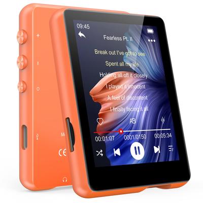 MECHEN MP3 Bluetooth digitální audio mini hudební přehrávač s 32 GB, rozšiřitelný, HIFI, FM a prohlížečem fotografií, TELEC, snadný japonský návod k použití, oranžový