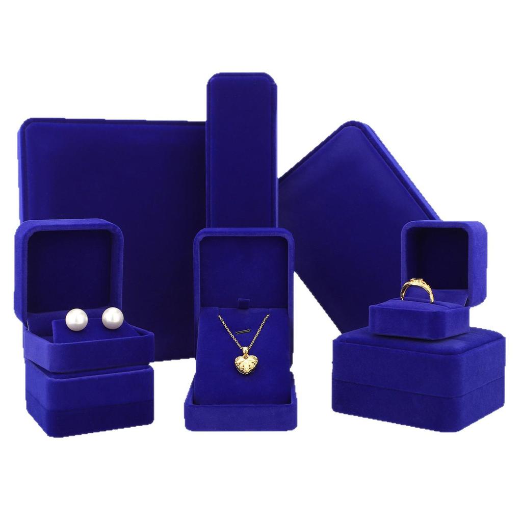 Royal Blue Round Corner Plush Jewelry Gift Box for Rings, Pendants, Bracelets, Necklaces, Beads