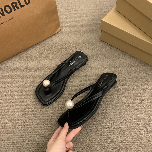 Fashion Rubber Flip Flops Slippers Women Summer String Bead Slides Female Shoes Fashion Hawaiian 2025 Beach Soft Luxury Flat Scandals