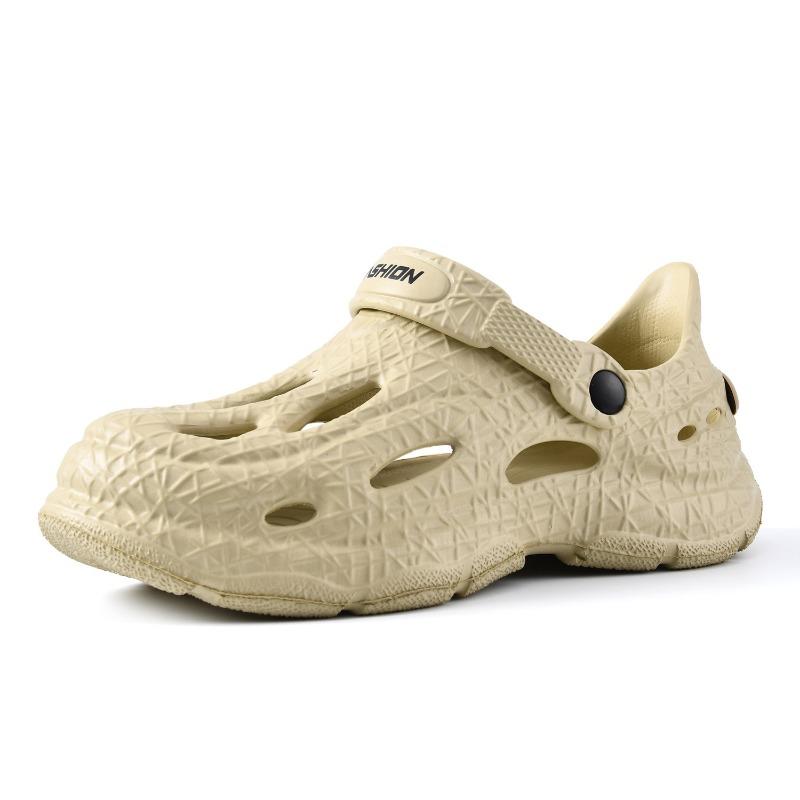 

Кокосовые шлепанцы мужские и женские новые летние для улицы пляжные сандалии на одном ремешке нескользящие с закрытым носком 45 хаки