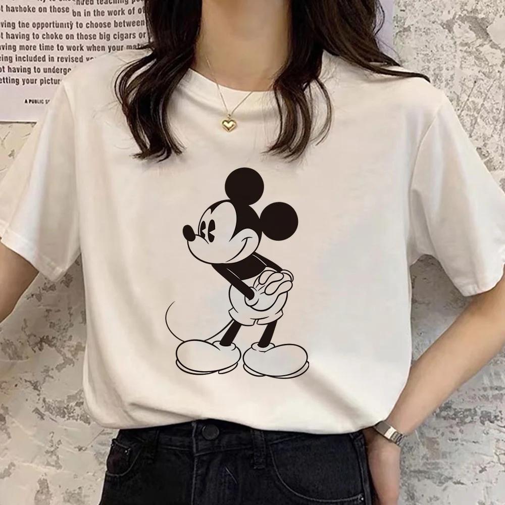 Retro Disney Cartoon Womens Tshirt Mickey Mouse Harajuku Cotton Tshirt Fashion Womens Shirt Summer Top Short Sleeve Shirt