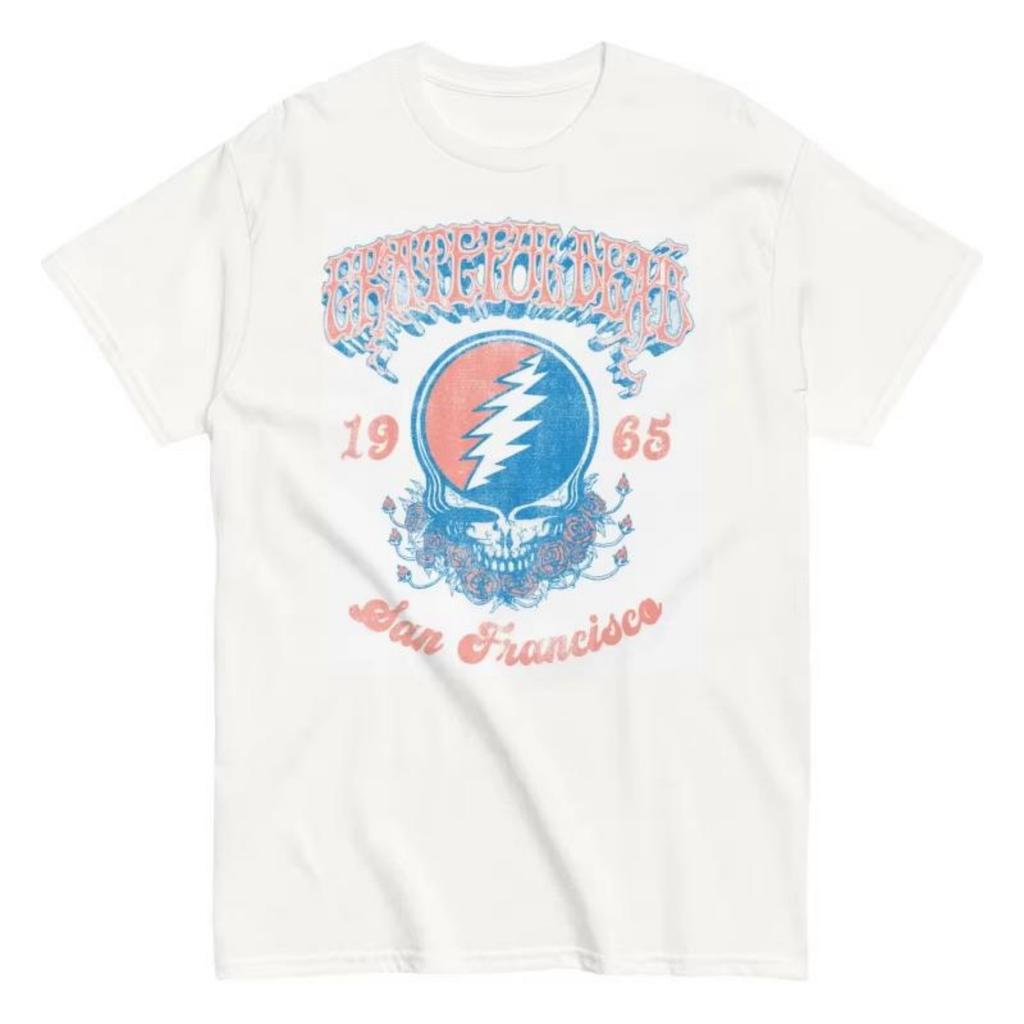 Koszulka Męska American Vintage Grateful Dead San Francisco 1965 Koszulka Zespołu Rockowego Lato Nowa Męska i Damska Odzież Uliczna