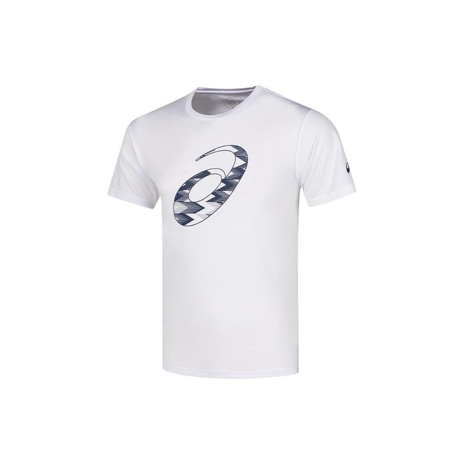 ASICS Men Running T Shirts Men's White Crew Neck Moderate 2031E615-100