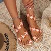 Summer new large size sandals bohemian handmade fashion sun flower cool slippers