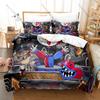 Kawaii Cuphead and Mugman Pattern Bedding Set 3 Piece Duvet Cover with Pillowcase for Kids Adults Bedroom Decor