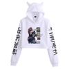 Jujutsu Kaisen Damen Kapuzenpullover mit Katzenohren
