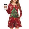 Christmas Day Girls' Long Sleeve Dress - Color Pocket Dress
