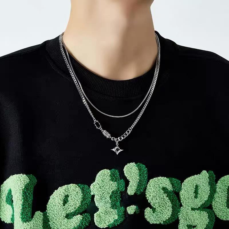 Unisex Strass Kreis Anhänger Halskette - Elegante Leichte Luxus Schlüsselbeinkette