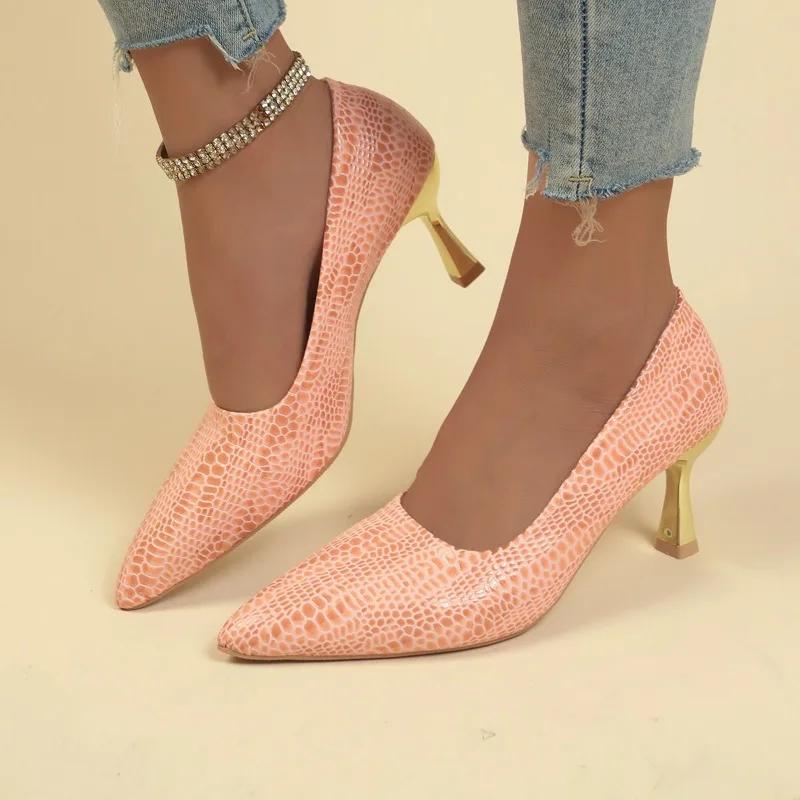 

Shoes for Women 2024 Spring Pink Women s Pumps Fashion Pointed Toe Dress Shoes Plus Size Ladies Commuting Office High Heels