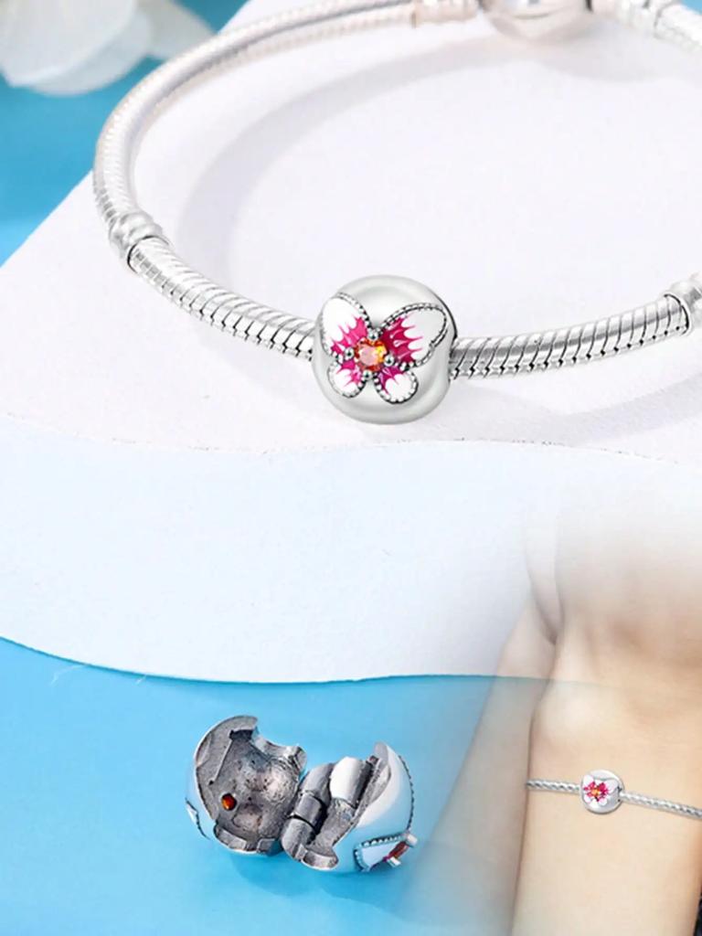 Charms Plata Copper Colors Colorful Butterfly Golden Bow Beadspendant For Original Bracelet For Women Diy Jewelry Love Gift