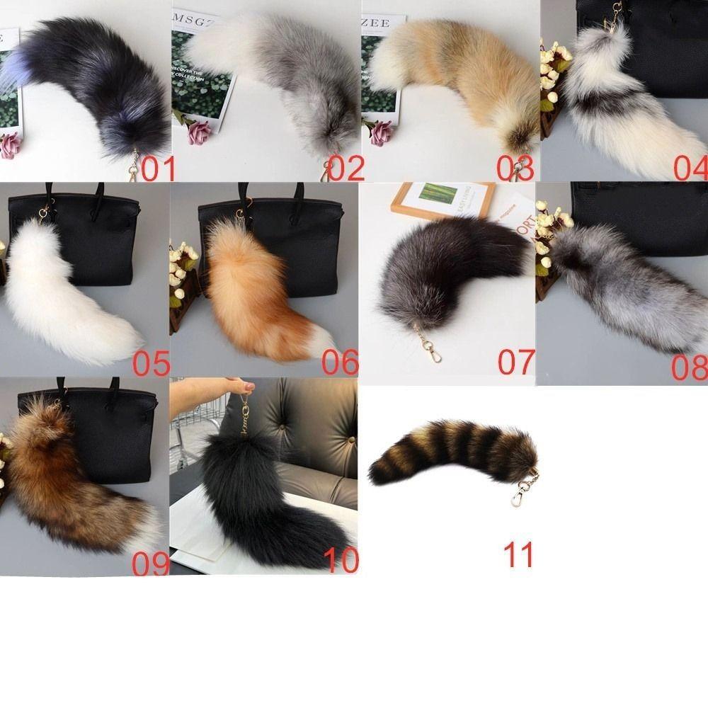 Pompoms Plush Tail Keychain Bag Tassel Fur Pendant Keyring Animal Tail Keychain  Car Keyring