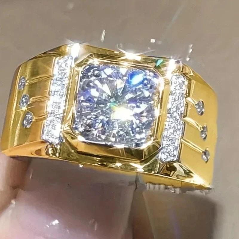 Men's and Women's Rings Inlaid with Artificial Zircon Are Trendy Versatile Fashionable High-end and Luxurious In Design Zircon