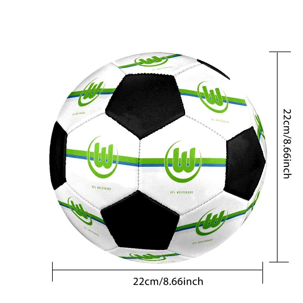 VfL Wolfsburg Indoor Soccer Ball Colorful Machine Stitched PVC Size 5 Team Training Competition Ready Durable High-Bounce Cool Sports Gift
