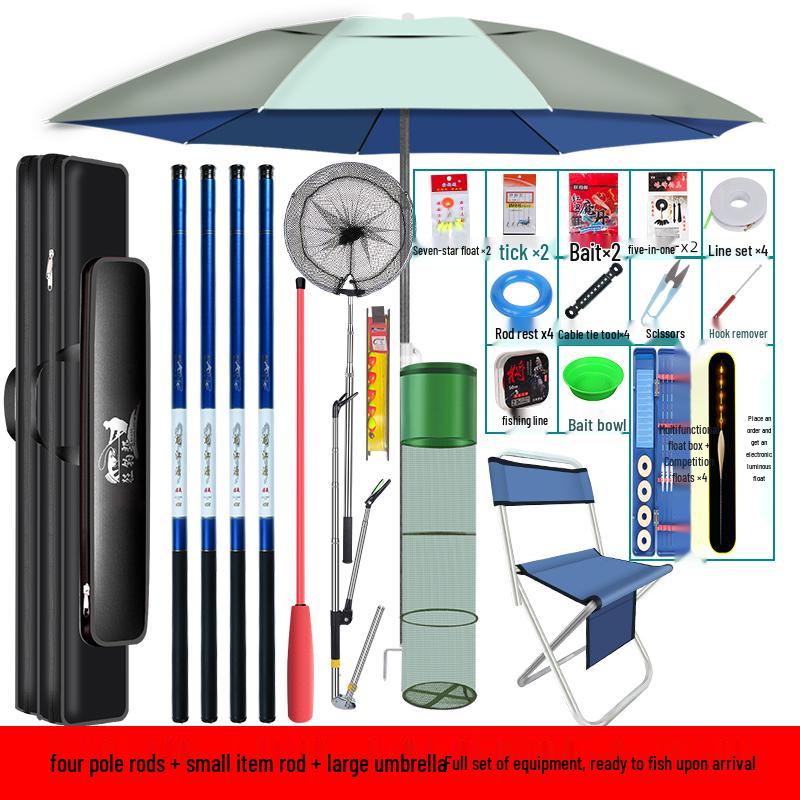 Complete Beginner Fishing Rod & Tackle Set with Ten Sea Fishing Accessories