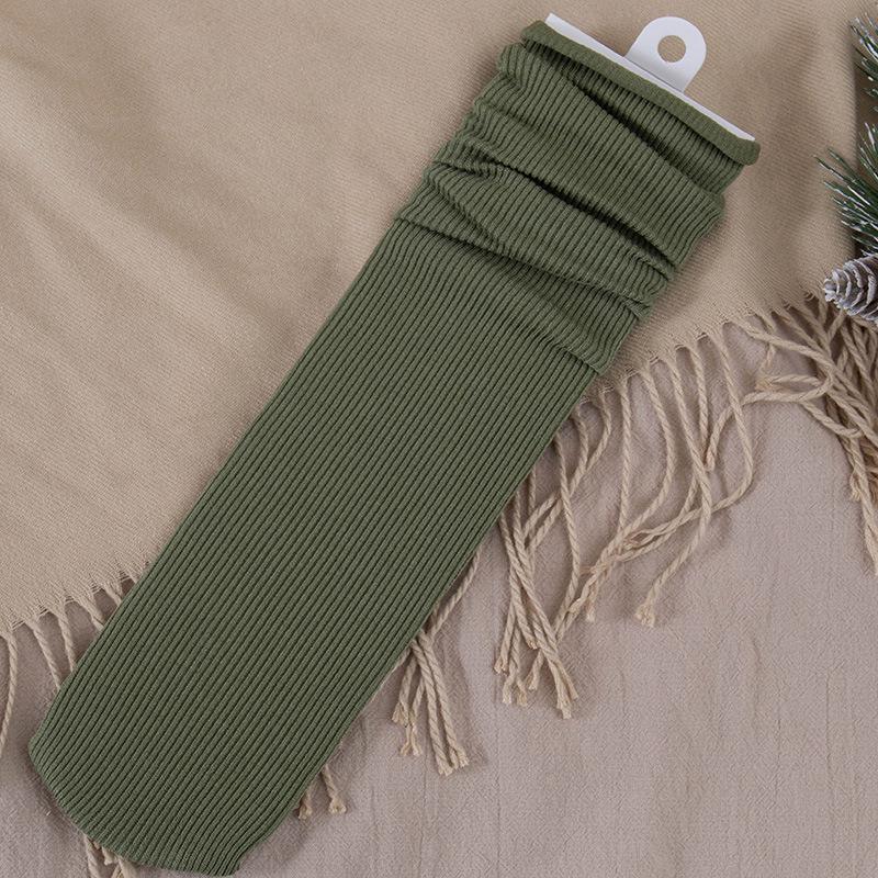 Women's Cotton Blend Fleece-Lined Mid-Calf Scrunch Socks – Warm, Thick, Japanese Style for Spring, Autumn, & Winter
