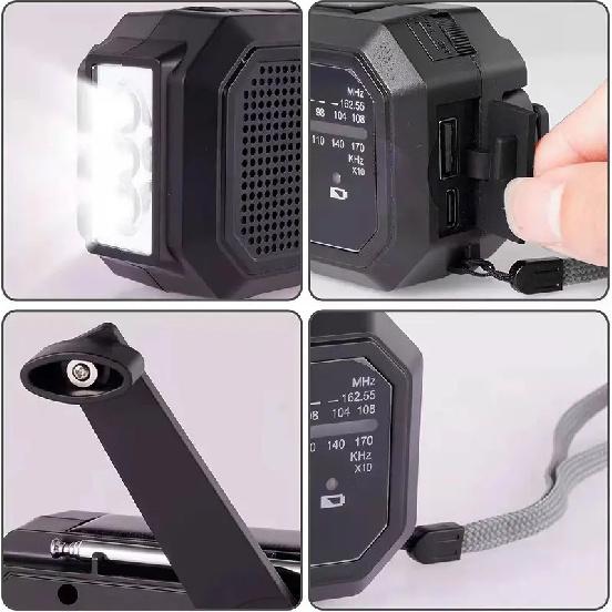 Portable Solar Radio, Emergency Kits first Aid Radio with Crank, Dynamo AM/FM Radio,Blackout  Power station,USB Phone Charger