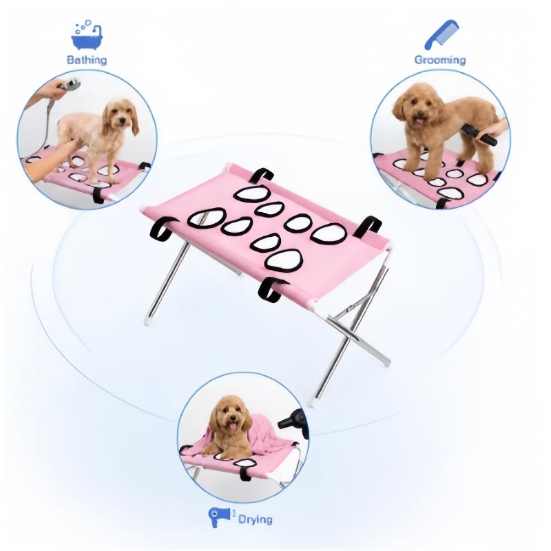 Portable Pet Grooming Bath Hammock Stand Adjustable Dog Cat Washing Restraint Mesh Support Rack Foldable Pet Bathing Drying Groo