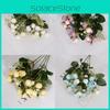 Rose Simulated Small Bouquet Multi Head Flower Bud Wedding Hotel Decoration Home