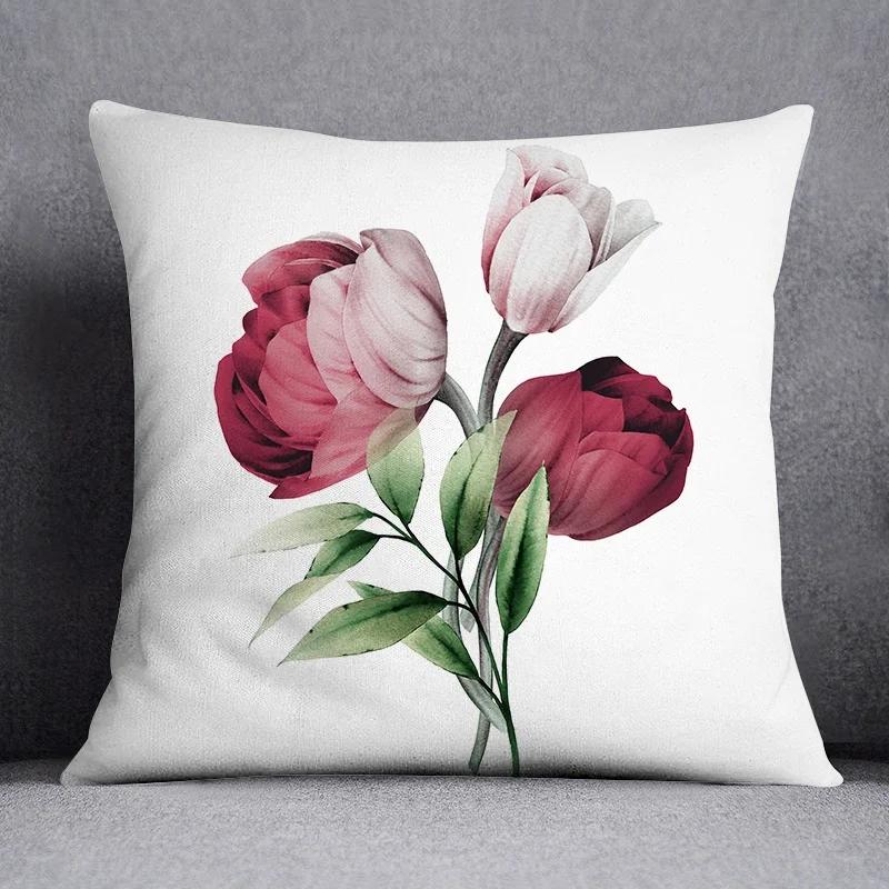 Fashion Classic Square Decorative Pillowcase Rose Pattern Living Room Sofa Cushion Pillow Home Decor