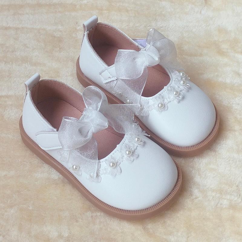 

Туфли принцессы для девочек 2025 Весна и Осень Новые детские кожаные туфли Девочки Детская обувь Девочки Жемчужный бант Одинарные туфли Тренд 21-25 yards, 5 pairs in one hand белый