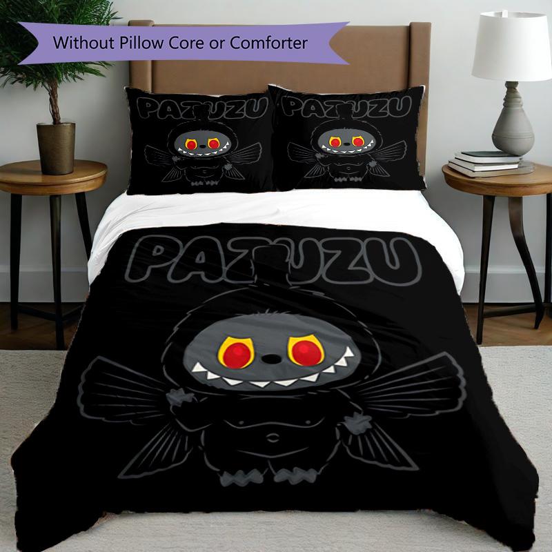 3pcs Duvet Cover Set (1*Duvet Cover + 2*Pillowcase, Without Core), Labubu Print Bedding Set, Bedroom Decor, All‑Season, Birthday Gift