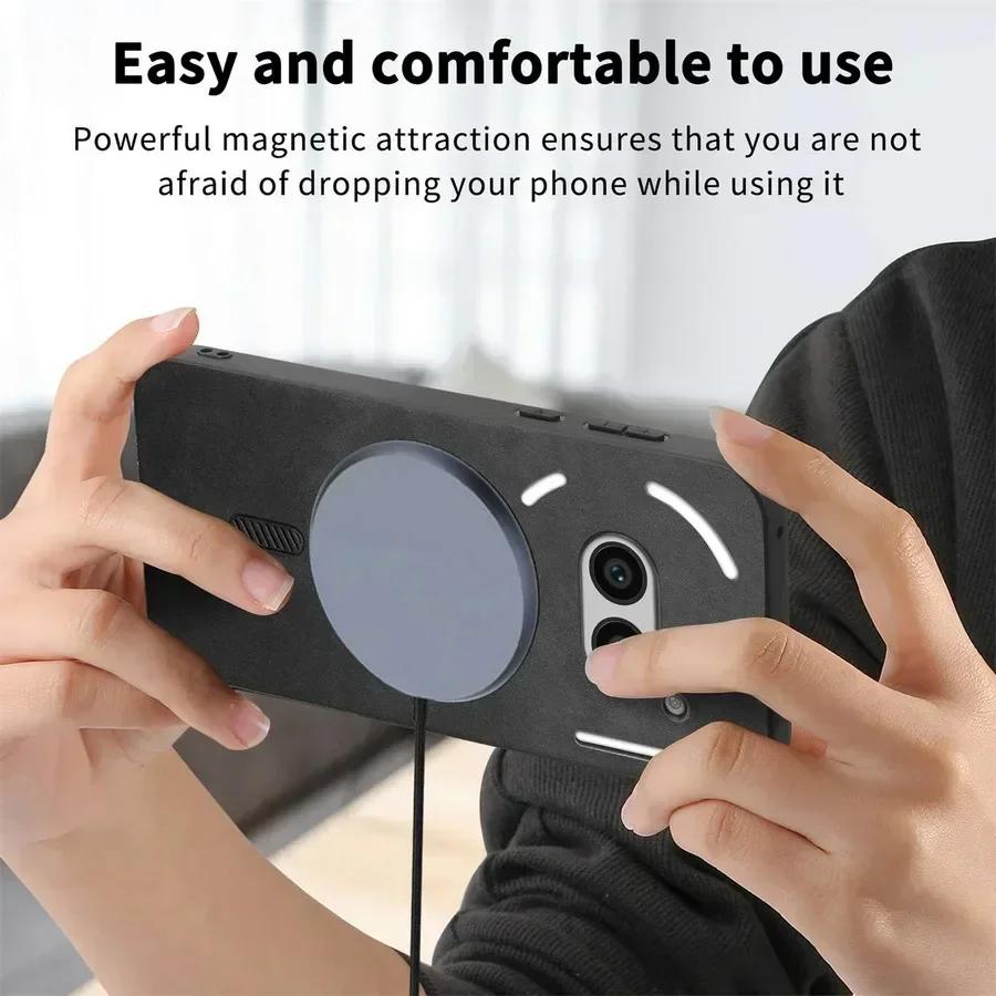 For Magsafe Leather Case for Nothing Phone 2A Plus Matte Shockproof Magnetic Wireless Charging Phone Protection Cover for Nothing CMF Phone 2Pro 1