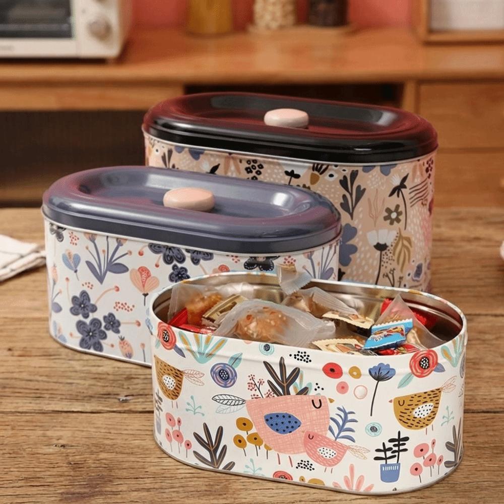 2PCS/SET European Style Tinplate Storage Box Large Capacity Candy Cookie Box Gift Boxes  Living Room