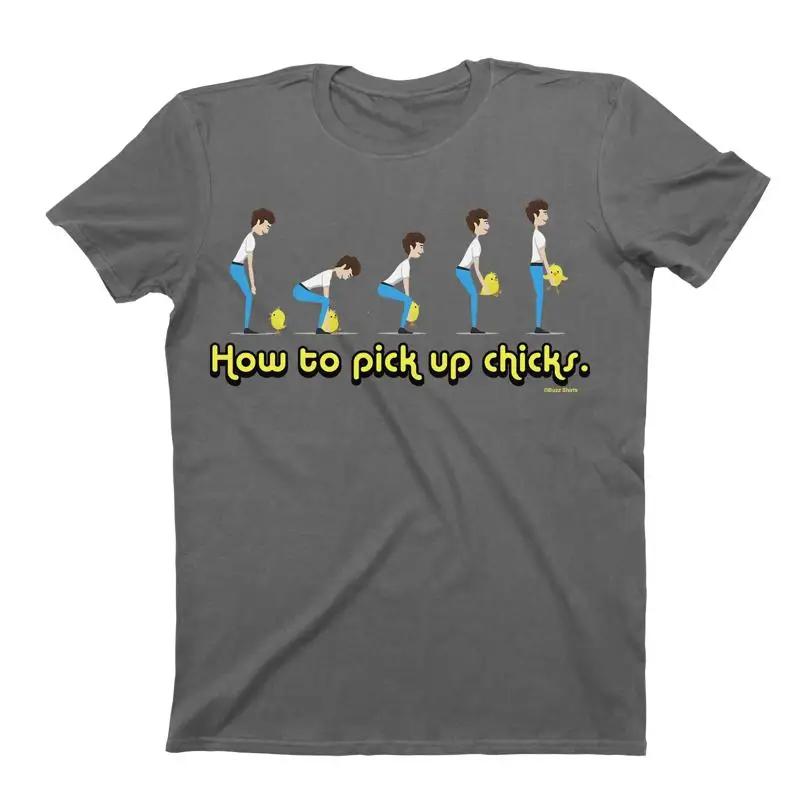 How To Pick Up Chicks Cotton T Shirt Mens Fit Adult Humour Slogan Funny S разноцветный