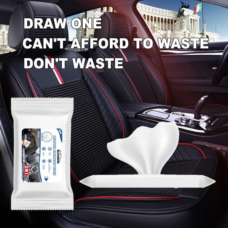 10Pcs 3in1 Disposable Car Leather Cleaning Wipes Seat Car Interior Cleaning Wipes Non Washable Decontamination Leather Towel