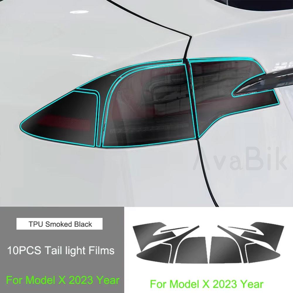 TPU Blackened Headlight Taillight Foglight Protective Film for Tesla Model X  For Model S 2024 Black Color Changing Films