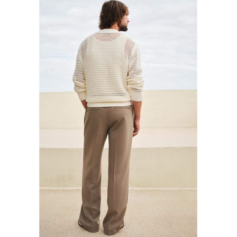 H M Pants Regular Fit Dark Beige