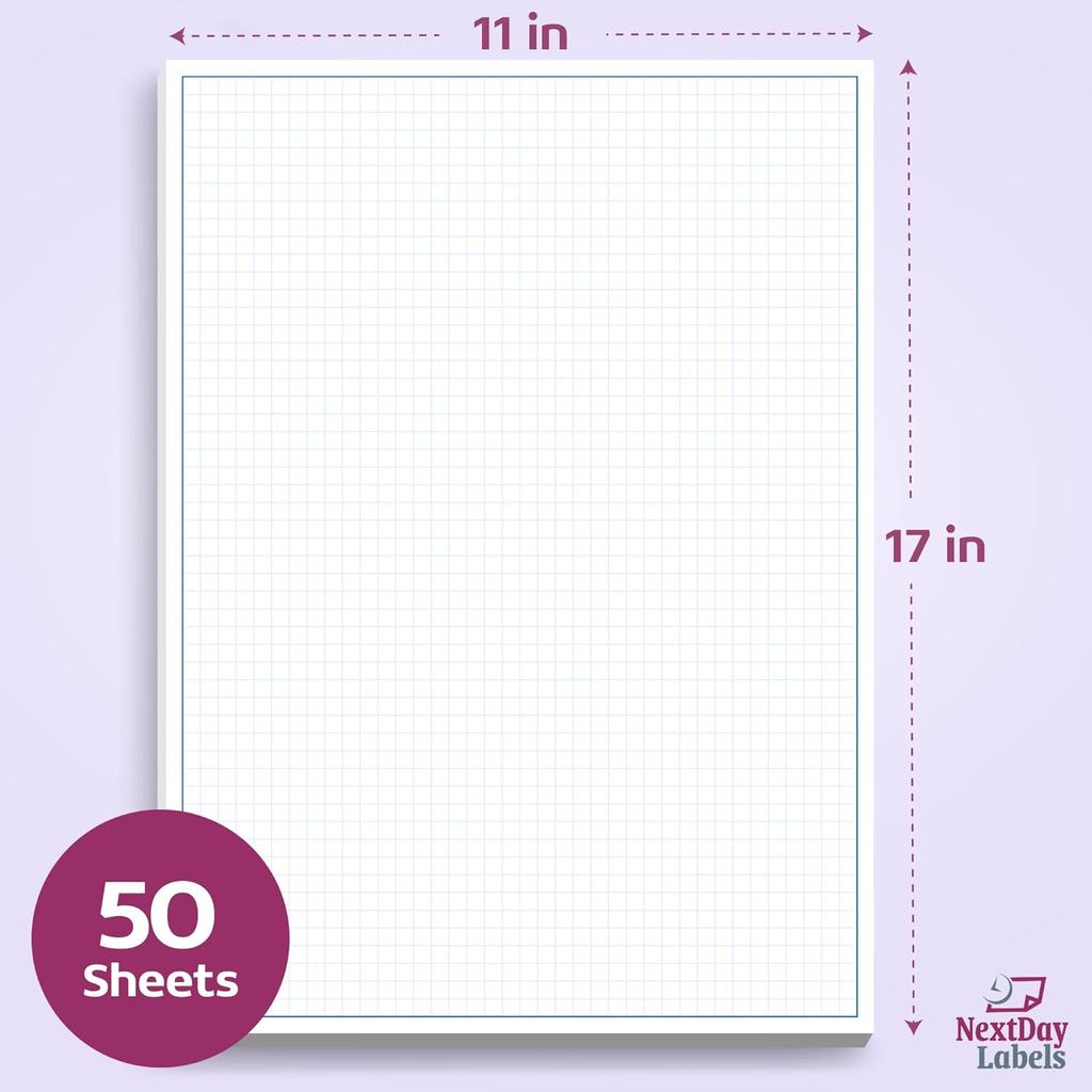 Graph Paper Pad for Blueprint Drawings, Drafting, Engineering Drawing, and Planning - Graph Paper 11x17 Blueprint Quadrille Grid Paper Pads with Blue