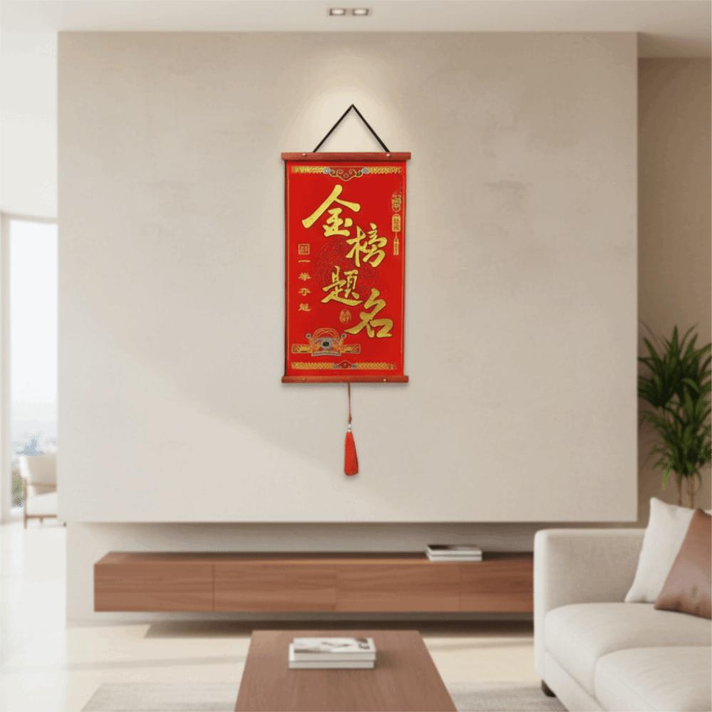 Chinese Style Spring Couplet Pendant Velvet Spring Festival Pendants Blessing Pendant  Entry Door