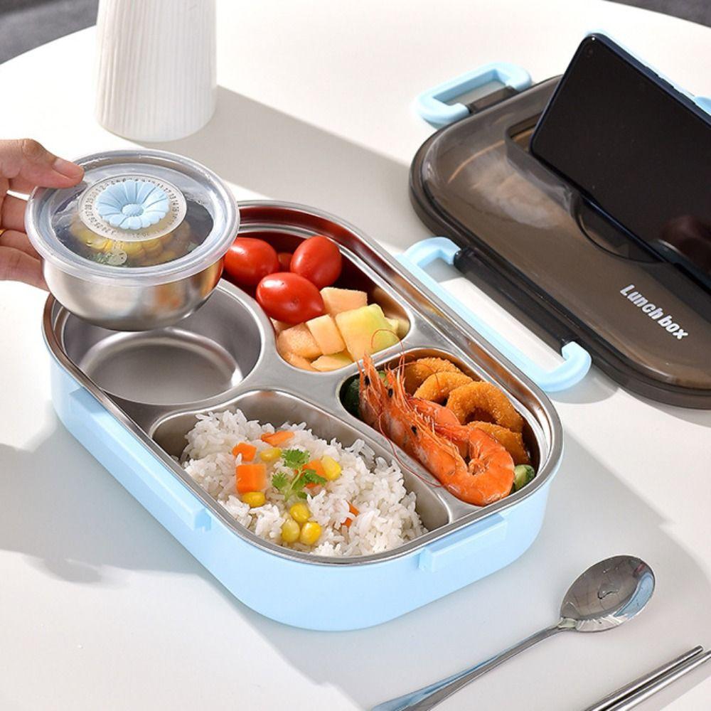 Stainless Steel Insulated Lunch Box Large Capacity Food Warmer Tableware  Office Workers