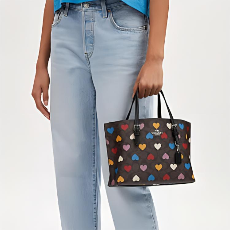 COACH Leather Tote Bag, Shopping Bag, Handbag, Shoulder Bag Women's Coffee CP110-SVN2R