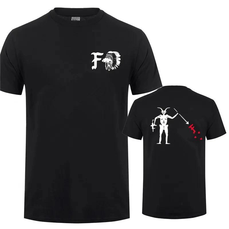 Men's Summer Pure Cotton Round-neck T-shirt Summer Dress Death Skull Pattern Satan71795
