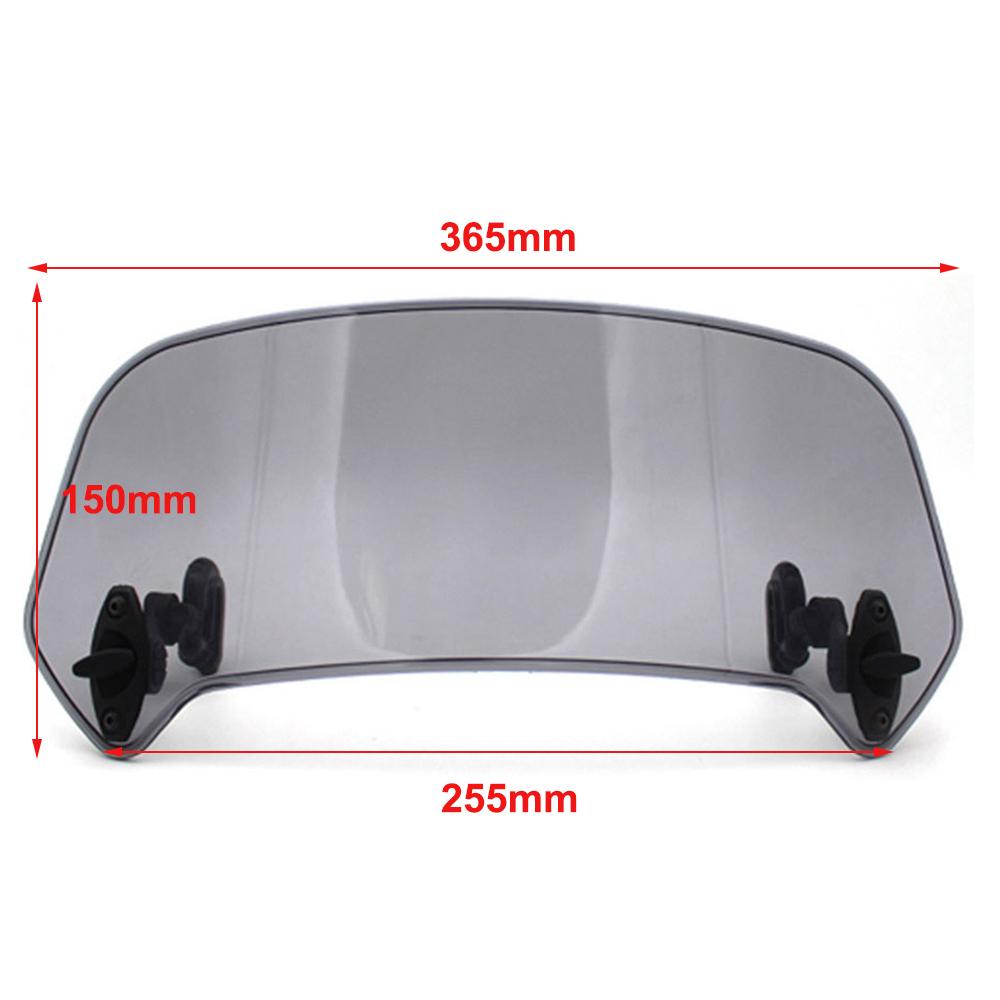 Universal Motorcycle Windshield Extension Adjustable Spoiler Clamp-On Windscreen Deflector Suitable For All Motorcycle Models