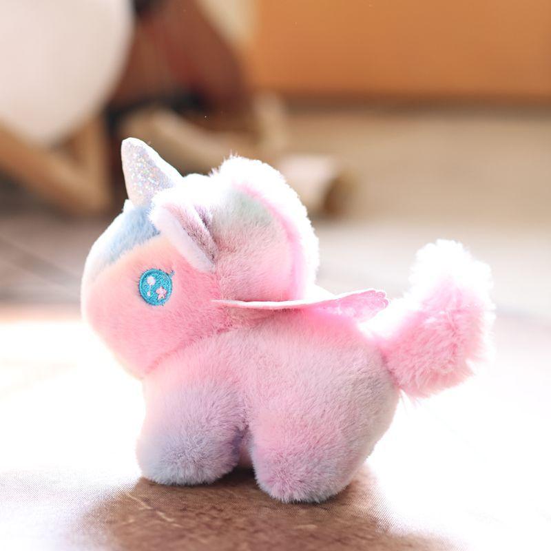 Schöner Gradient Pony Plüsch Schlüsselanhänger Cartoon Bunte Traumhafte Pony Puppe Schüler Rucksack Anhänger Schlüsselanhänger Geschenke