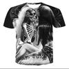 Skull 3D Digital Printed Casual Breathable Quick Drying Round Neck Pullover Short Sleeved Men's T-shirts